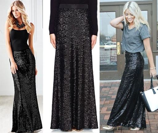 27 Best Black Sequin Skirt Outfit Ideas for Spring/Summer 2016/2017
